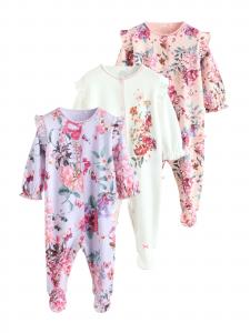 Next Пижама в цветах лаванда, роза, белая шерсть