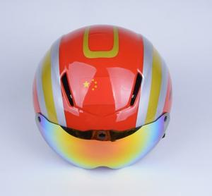 HEAD Шлем для фигурного катания и конькобежного спорта Liyang New Professional, черный, красный и золотой, сменные линзы, для детей до 8 лет, обхват головы 50-54 см