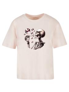 Футболка F4NT4STIC Cute Goth Skeleton Blowing Heart Shaped Bubbles, Dusky pink/Pastel pink