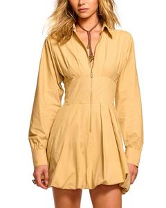 Платье Naira с молнией спереди и расклешенным подолом Ramy Brook, желтый