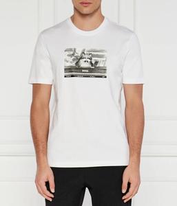 Футболка хлопковая Boss Orange с принтом, белый