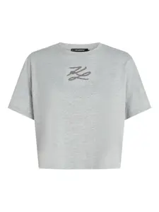 Футболка K/Autograph с пайетками KARL LAGERFELD, серый
