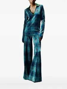 Поло-джемпер в клетку с эффектом ламе Circus Hotel, синий