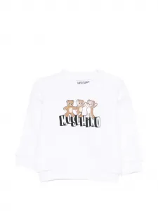 Свитшот с принтом медведя Moschino Kids, белый