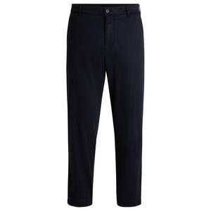 Зауженные брюки со стандартной посадкой из эластичного твила BOSS, темно-синий