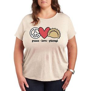 Футболка с принтом Plus peace love pierogi Unbranded, Birch