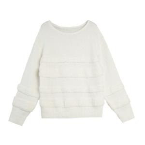 ELLE Трикотажный свитер женский Ecru с круглым вырезом Moderate Others