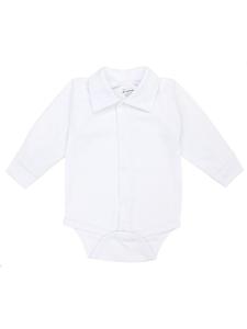 TupTam Детский боди для мальчика с длинными/короткими рукавами и воротником, белого цвета