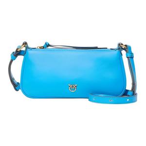 PINKO Миниатюрная женская сумка через плечо из коровьей кожи синего цвета