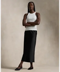 Двусторонняя атласная юбка Polo Ralph Lauren, цвет 001 Black