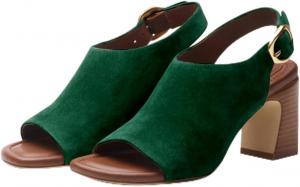 Женские сандалии-босоножки SHODENSE с открытым носком, на массивном каблуке, с ремешком на пятке, из замши, каблук 3 дюйма, летние ботильоны, с пряжкой, сандалии на высоком каблуке, открытый носок, ретро-вечеринка, размеры 4-11 US, Suede Green