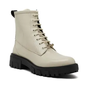 Кожаные ботильоны с акселем Hugo, бежевый