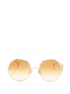 Солнцезащитные очки в круглой оправе Chloé, золотой