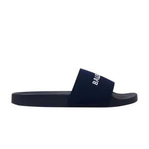 Кроссовки Balenciaga Logo Embroidered Pool Slides, синий