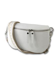 Кожаная поясная сумка Toscanto, белая, разноцветная, примерно 25 см Toscanto