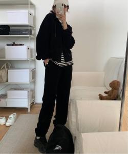 Aimoha -select-/Спортивные штаны в корейском стиле Aimoha - Select -, цвет Black