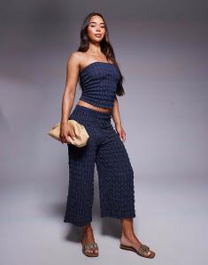 Текстурированные кюлоты синего цвета River Island