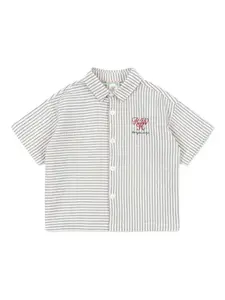 Рубашка в полоску с вышивкой X Rosie Huntington-Whiteley Konges Sløjd, белый