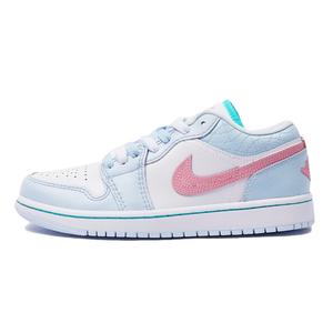 Кроссовки Air Jordan 1 Vintage Basketball Shoes Women's Low-top Pink/Blue, голубой