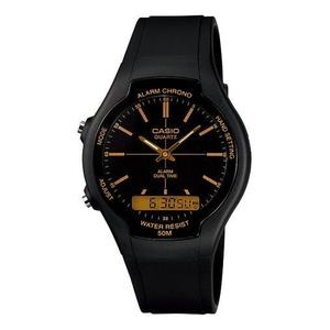Часы CASIO Quartz Waterproof Mens Black Analog/Digital Combo, черный