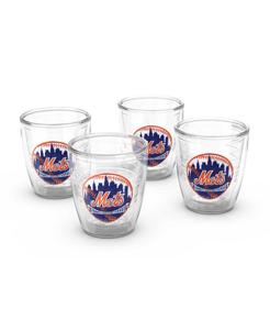 Набор из четырех термокружек New York Mets с эмблемой, объемом 12 унций Tervis Tumbler, прозрачный