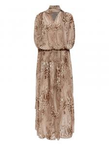 Платье из шифона с принтом Blumarine, коричневый