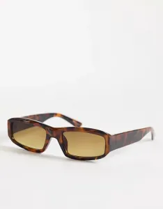 Солнцезащитные очки Pieces прямоугольной формы с черепаховым принтом