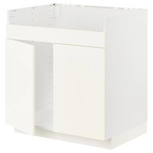 Нижний шкаф HAVSEN двойная мойка METOD IKEA, 80x60x80 см, цвет white/vallstena white