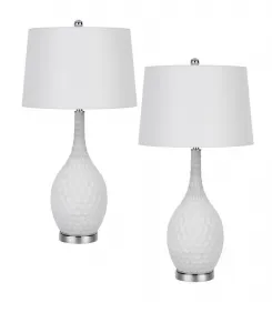 Комплект стеклянных настольных ламп Pori высотой 77 см Cal Lighting, белый