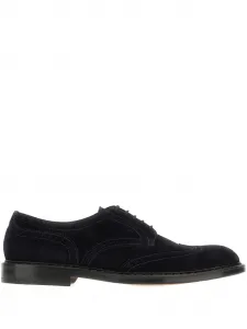 Замшевые оксфорды с отделкой в стиле броги Doucal's, черный