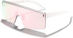 Солнцезащитные очки Melrose Oversized One-Piece Pilot Punk Sunglasses Women Big Frame Luxury Sun Glasses For Lady Shield Eyewear Shades ZY602, Pink