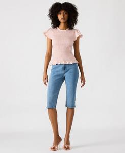 Женский топ Cecilie с присборенными оборками и рюшами Steve Madden, Rose Frost