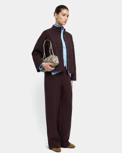 Женские трикотажные прямые брюки с эластичным поясом Parfois, бордовый