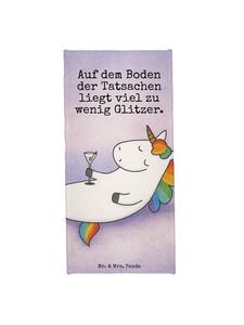 Mr. & Mrs. Panda Белое полотенце с единорогом, цветочным рисунком в виде хвоста и надписью