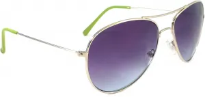 Солнцезащитные очки AIR FORCE Aviator Retro Pilot Silver Metal Shades Sunglasses GREEN MODA, Black
