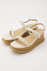 Минималистичные сандалии из жемчужной джутовой ткани