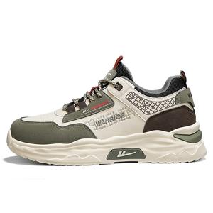 WARRIOR Мужские повседневные кеды низкие бело-серо-голубые бежево-зеленые, цвет Beige/Green