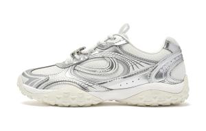 QIAODAN Износостойкие дышащие низкие повседневные туфли женские серебристо-белого цвета