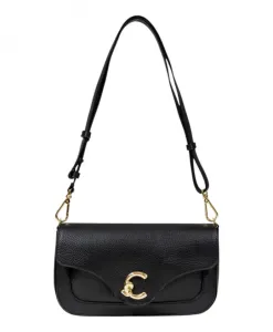 Элегантная и изысканная кожаная сумка через плечо Coccinelle, черный