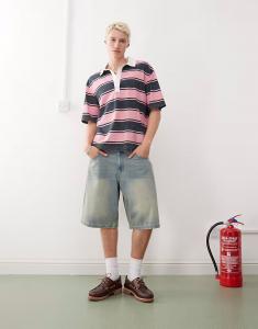 COLLUSION полосатая футболка-поло для регби в многоцветном исполнении