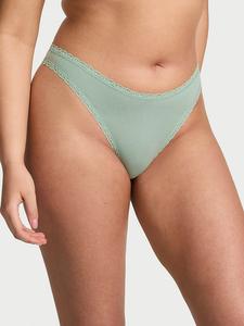Хлопковые стринги с кружевом на талии Lace Trim, lace trim seasalt green