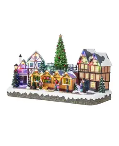 Рождественская деревня из смоляных фонарей, 15,25 дюйма Glitzhome, multi