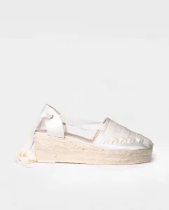Женские эспадрильи на танкетке из ткани с лентами Toni Pons, цвет Crudo