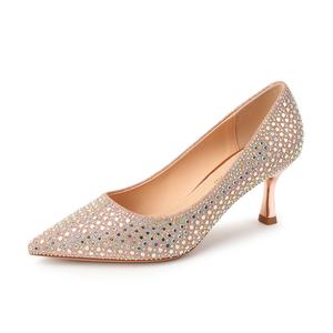 Тонкие каблуки Высокие каблуки 6 см Женские Шампань Qiandongmeili, Серебристый