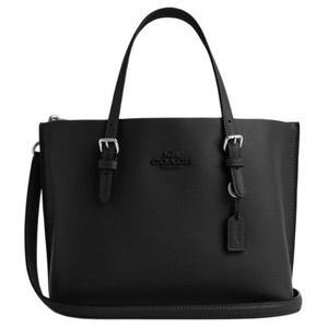 Сумка-шоппер Mollie Cow из спилка через плечо на пояс среднего размера женская черная COACH