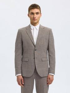 Пиджак Oasis из смеси шерсти и льна Selected, Dark Sand Melange