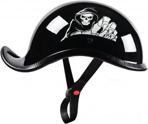 Полушлем мотоциклетный SDFGDFD с принтом скелета, черный