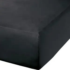 Простыня на резинке Landshut "черная 180x200 см" Erwin Müller