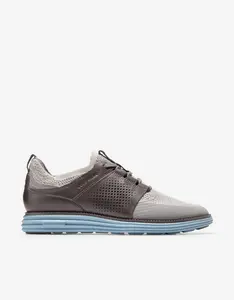 Мужские кожаные кроссовки в сочетании с тканью Stitchlite Cole Haan, серый