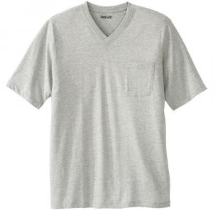 Мужская безусадочная легкая футболка Kingsize с карманами и v-образным вырезом Big & Tall KingSize, цвет Heather Grey